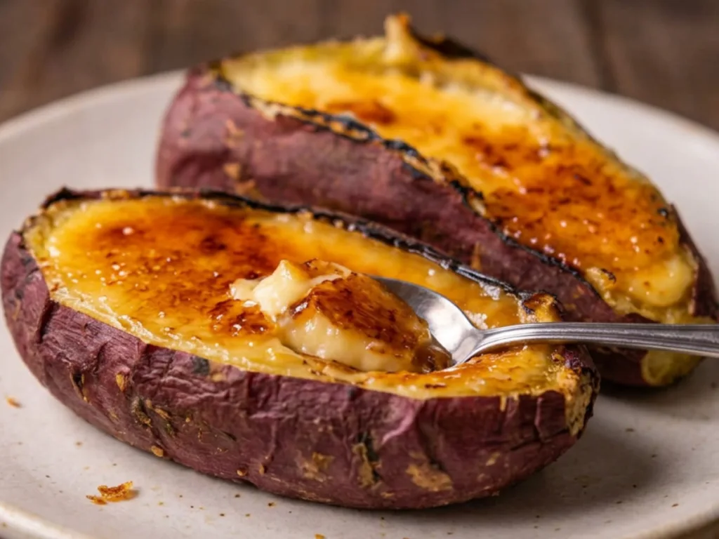Roasted Japanese Sweet Potato Recipe with Custard 2
