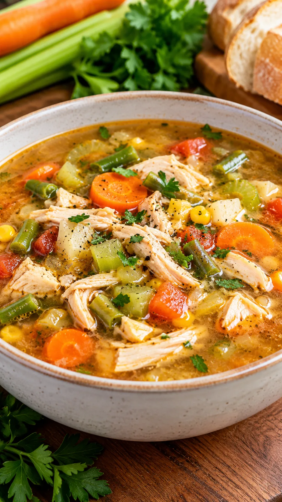 Rustic Hearty Chicken Vegetable Soup