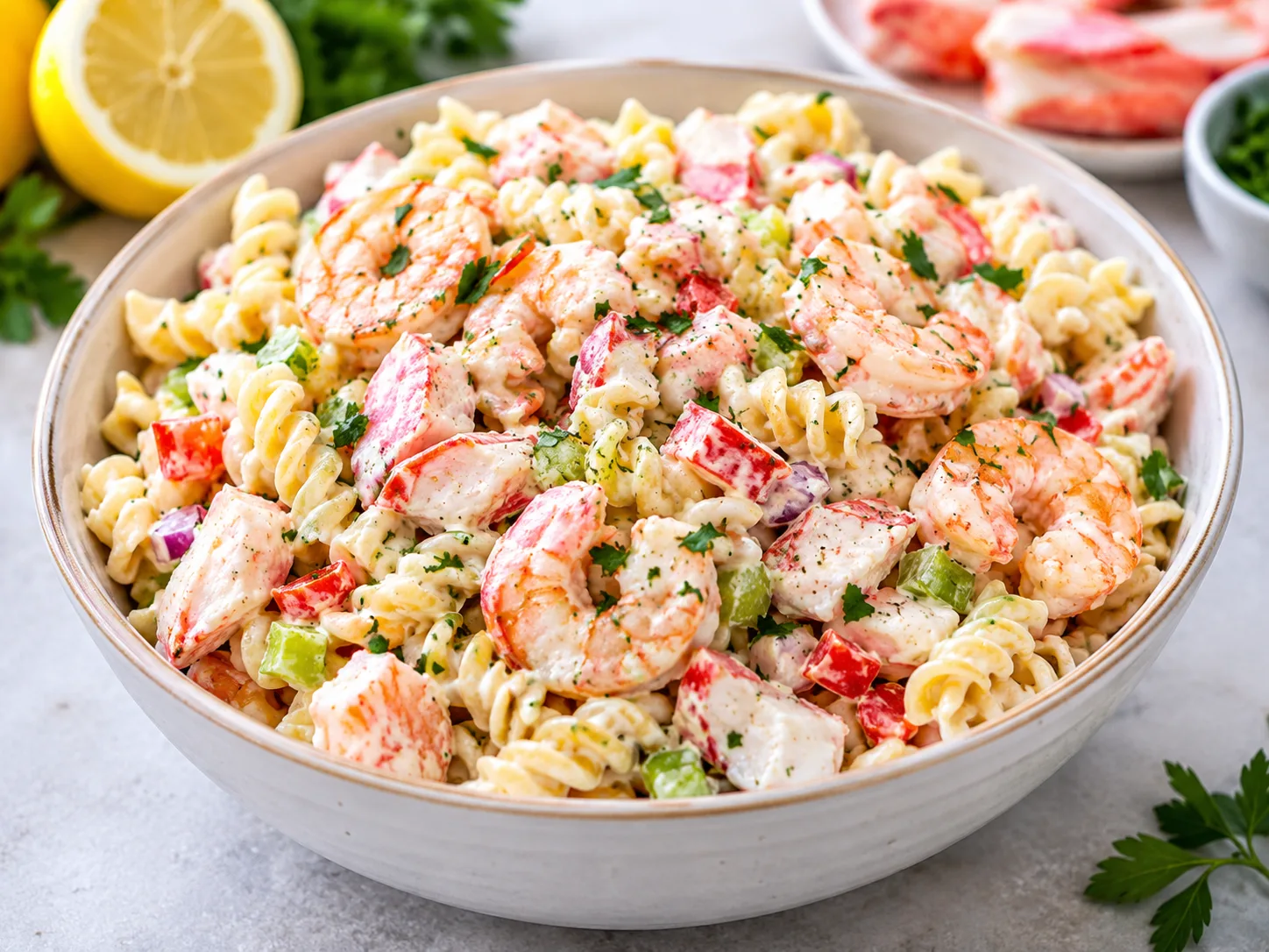 Southern Seafood Pasta Salad Creamy