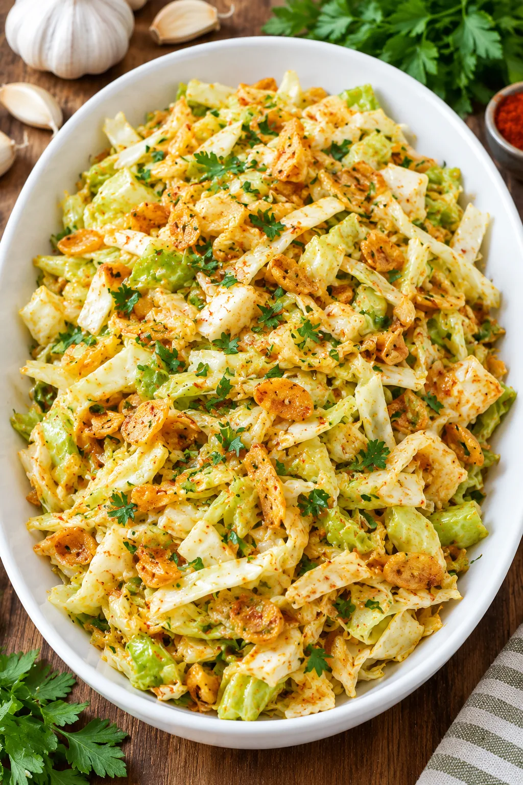 Spanish Garlic Butter Cabbage Salad