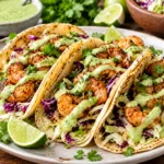 Spicy Shrimp Tacos with Avocado Crema