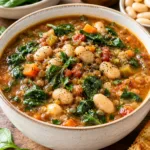Spinach, Lentil, and Butter Bean Soup