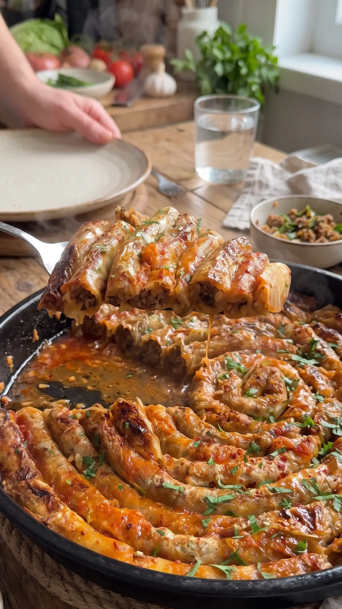 Stuffed Cabbage Roll Spiral Bake