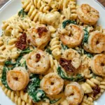 Sun-Dried Tomato Shrimp Pasta with Spinach 2